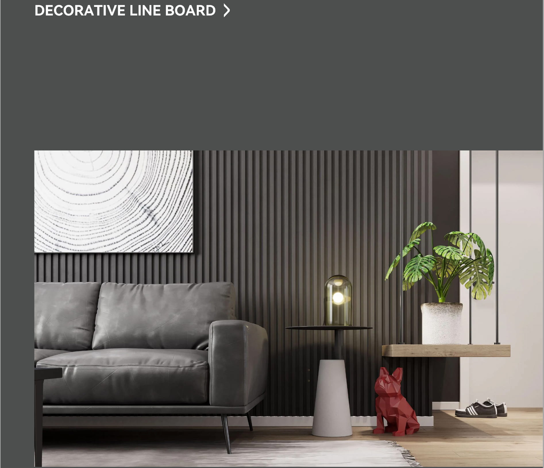 Graphite Decorative Line Board Panel